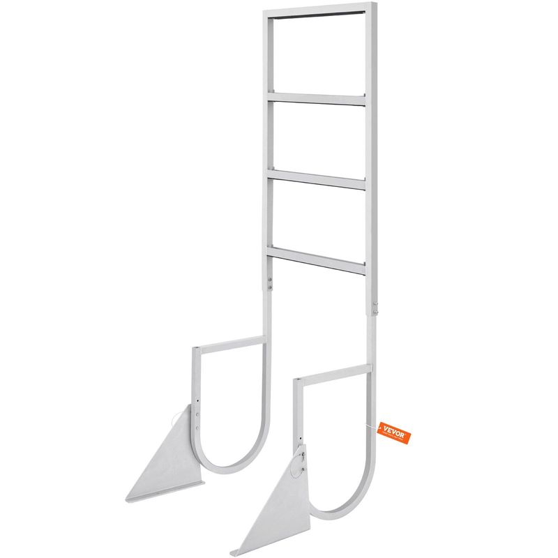 VEVOR Dock Ladder, Flip-Up 4 Steps, 350 Lbs Load Capacity, Aluminum Alloy Pontoon Boat Ladder With 2'' Wide Step & Nonslip Rubber Mat, Easy To Install For Ship/Lake/Pool/Marine Boarding_voghion.com