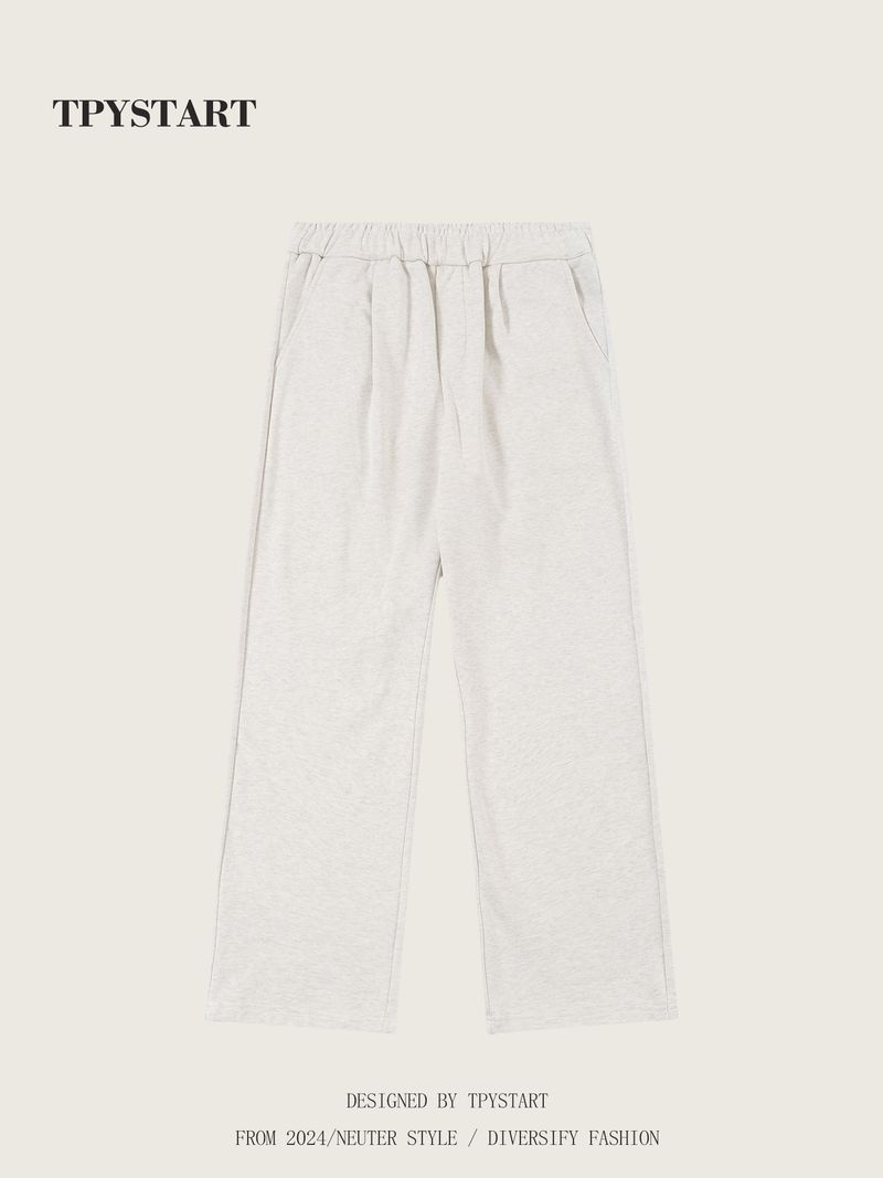 Lässige Jogginghose für Herren mit tiefem Schritt und konisch zulaufendem Bein – Jogginghose aus weicher Baumwollmischung für Streetwear und Loungewear (Grau)_voghion.com
