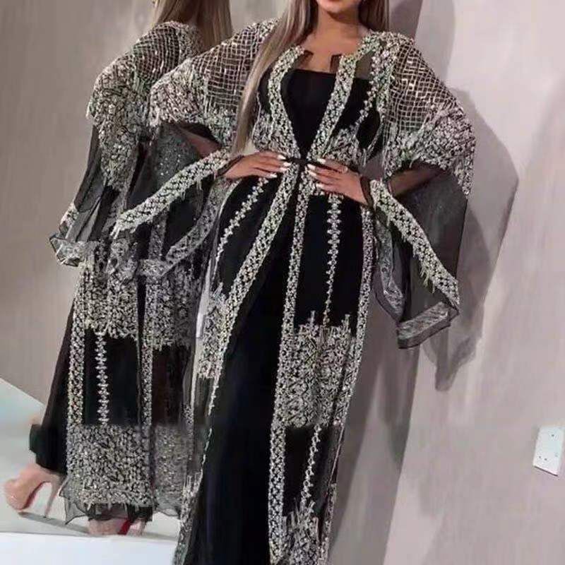 Women's Clothing Sequined Sexy Long Skirt Shawl Banquet Evening Dress New_voghion.com