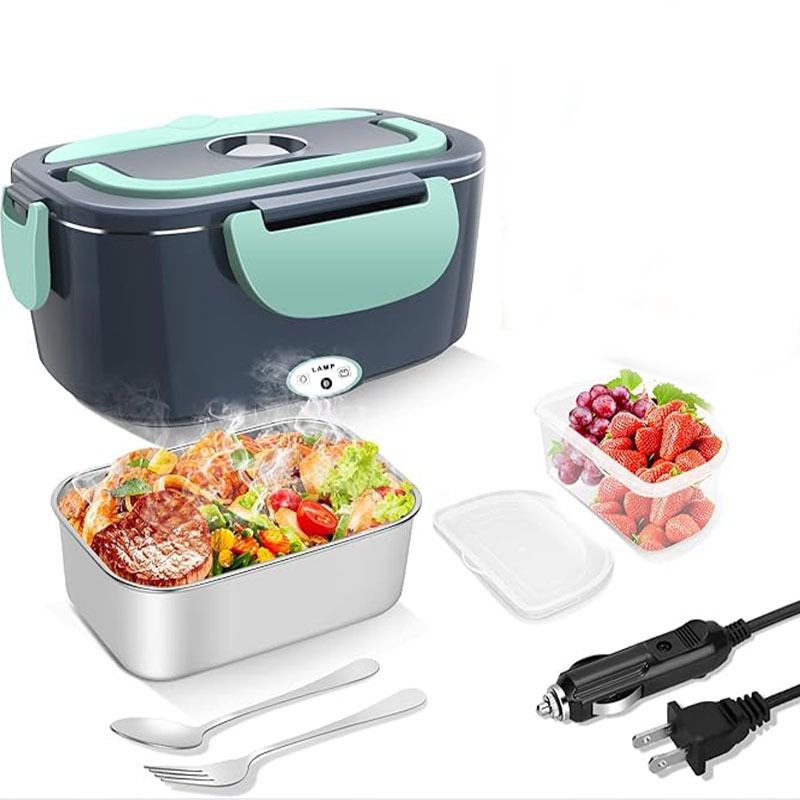 Home & Garden 1.5L 304 stainless steel heated lunch box, 80w car dual use, set price_voghion.com