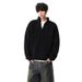 Half Zip Stand Up Collar Sweater For Men, Loose And Simple Knit Sweater, Solid Color Pullover_voghion.com