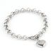 Pulsera de acero inoxidable con colgante de corazón de titanio para mujer._voghion.com
