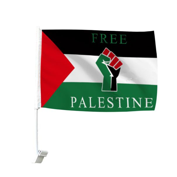 SportLife Palestine Flag Fade Resistant Simple Installation Fine Workmanship with Pole Palestinian National Car Window Flag_voghion.com
