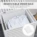 HOMCOM Bamboo Laundry Hamper with Lid, Laundry Basket with Removable Liner Bag, Dirty Clothes Hamper, 19.75 x 14.25 x 23.5 Inches, White_voghion.com