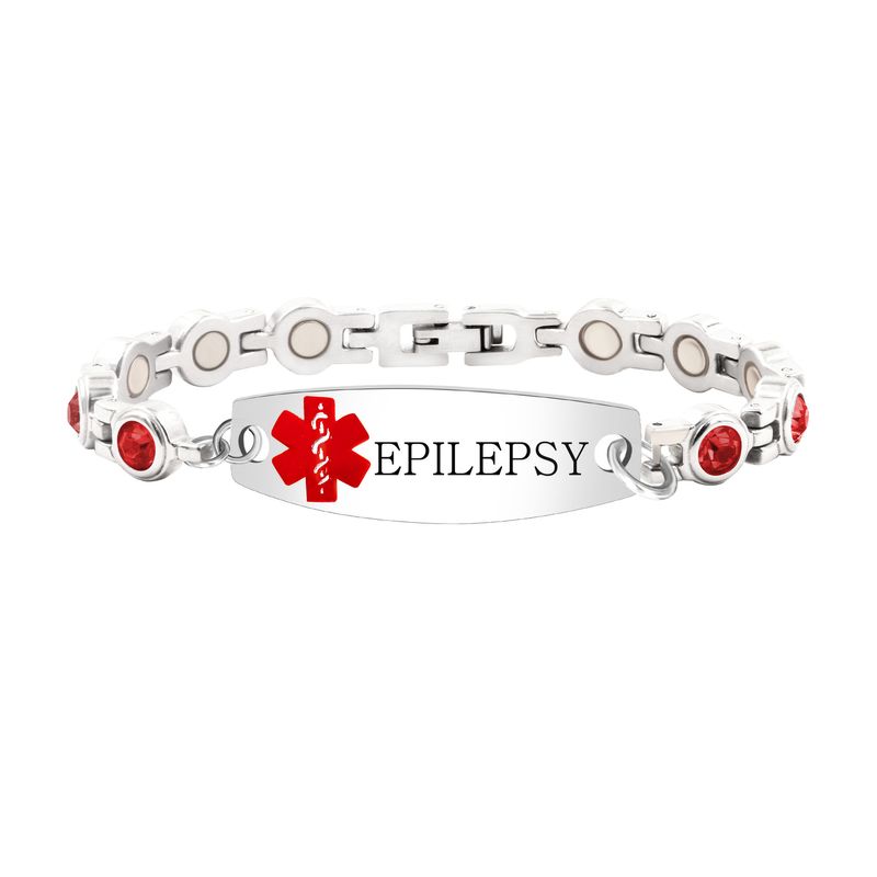 Medizinisches Logo Herz CNC eingelegter Diamant Magnetisches Anti-Strahlung Anti-Ermüdungs-Boden-Gesundheits-DIY-Armband_voghion.com