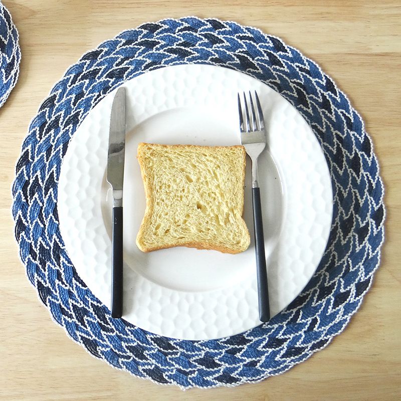 Modern Floral PP Placemats Set - Round Heat-Resistant Coasters For Plates & Cups, Non-Slip Table Decor, 6-Piece Kitchen & Dining Essentials_voghion.com