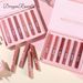 Dragonranee 6-Piece Matte Lip Gloss Set - Non-Stick, Nude & Skin Tone Shades, Adorable Makeup Gift Box_voghion.com