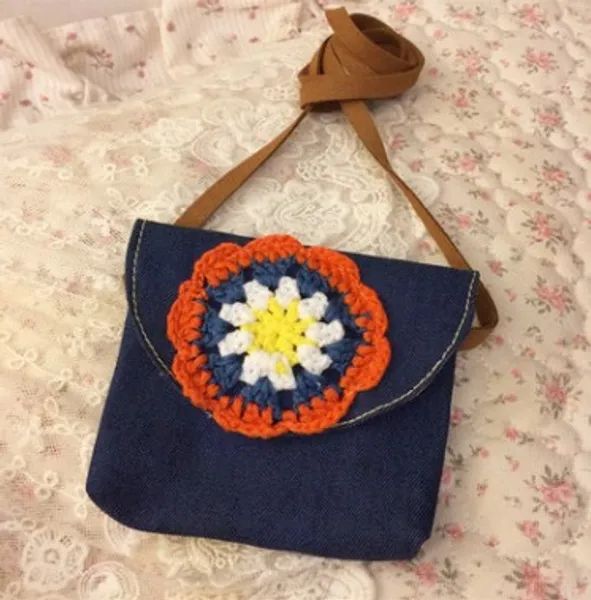 Moda Baby New Crochet Bambini Borsa a tracolla Fiore Borse a tracolla per bambini Borsa per il cambio delle ragazze in stile etnico C2341_voghion.com