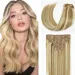 Highlight Clip In Haarverlängerungen Echthaar P8/613 Farbe Glattes Haarteil_voghion.com