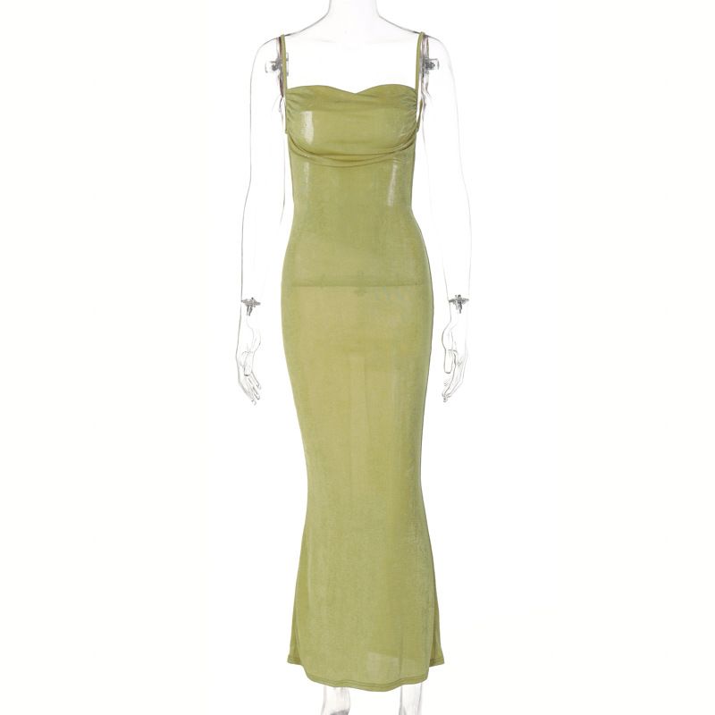 Damenmode Sexy Open Back Slim Fit Temperament Schwebendes Kleid_voghion.com