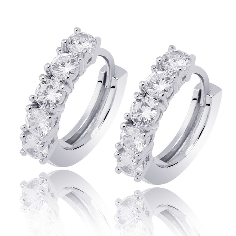 Orecchini a cerchio con cerniera Hip Hop e pietre di zircone per uomo e donna - Design geometrico alla moda in oro, argento, nero, regali di lusso_voghion.com