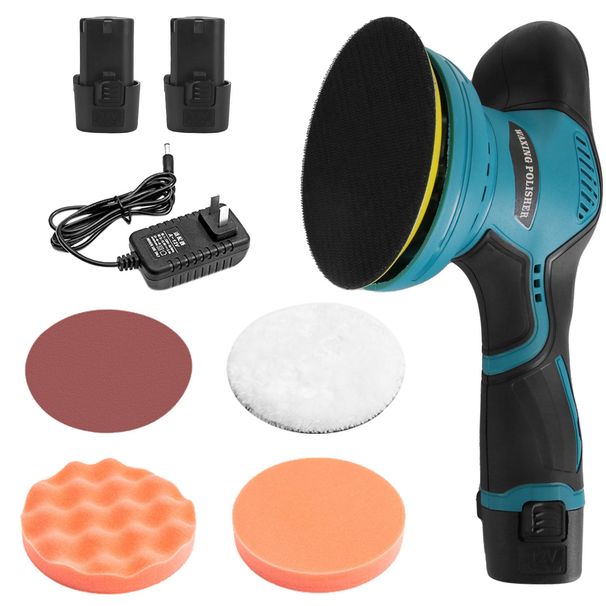 Cordless Car Buffer Polisher with 2Pcs 1500mAh Rechargeable Batteries 8 Speed Levels Wireless Polishing Waxer_voghion.com