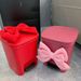 Butterfly Knot Red Trash Can Wedding, Large Capacity With Lid, Storage Bin For Bride's Dowry Items, High Aesthetic New_voghion.com