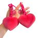 Cadena creativa de silicona con forma de corazón de piel de conejo, exquisita mochila con colgante, adorno para pareja, llavero para coche._voghion.com