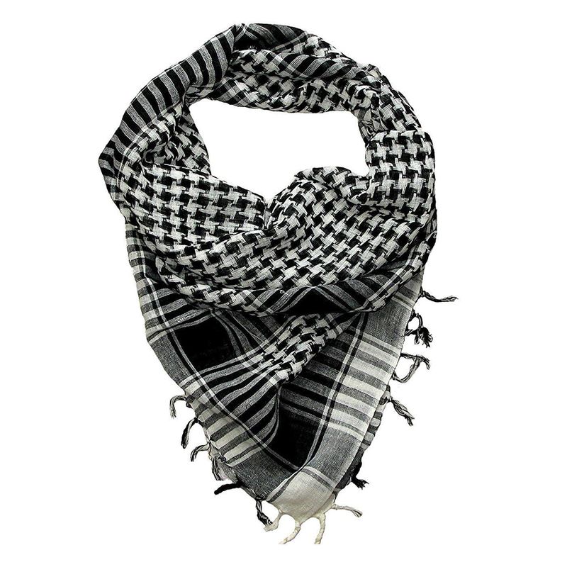 Unisex-Schal aus Baumwolle, leicht, kariert, mit Quasten, arabische Wüste_voghion.com