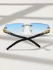 New Arrivals 1pc Unisex Rimless Plastic Frame Fashion Glasses For Summer Vacation Outdoor Travel Clothing Accessories_voghion.com
