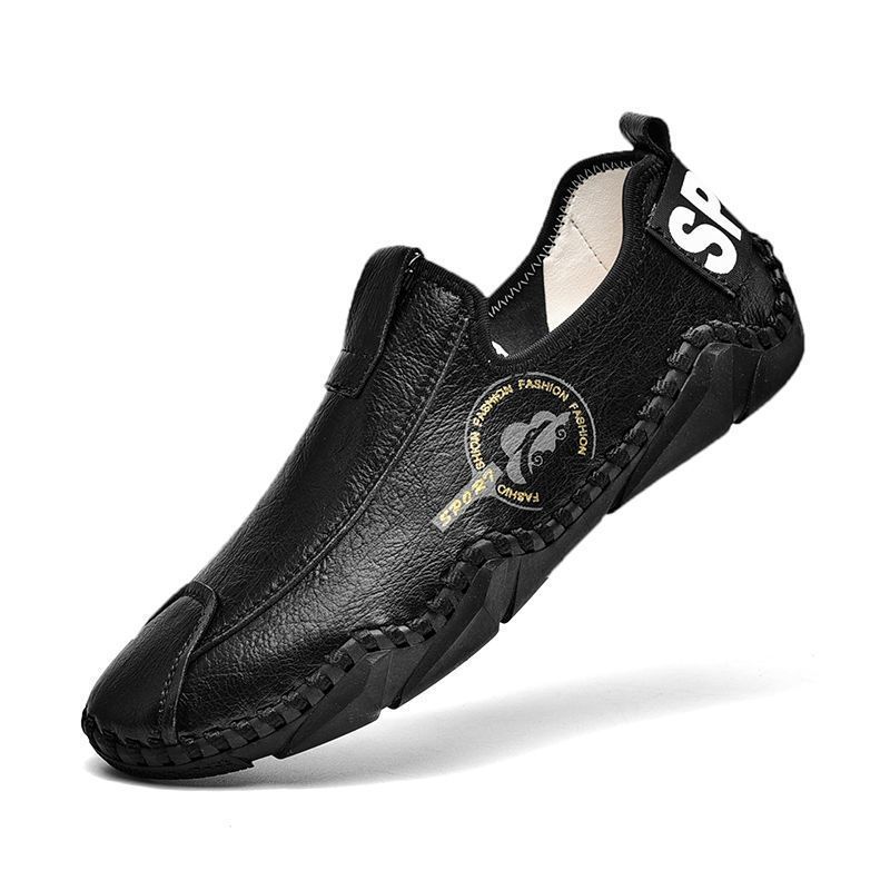 Bargain Hong Kong Light Luxury Top Layer Cowhide Casual Men's Loafers Genuine Leather Versatile Soft Sole Slip-On Shoes_voghion.com