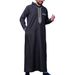 Herrenbekleidung Neue Herrenrobe mit loser Kapuze Luxus bestickte Langarm-Moslemkleidung für Herren Robe aus dem Nahen Osten Juba Sobi_voghion.com