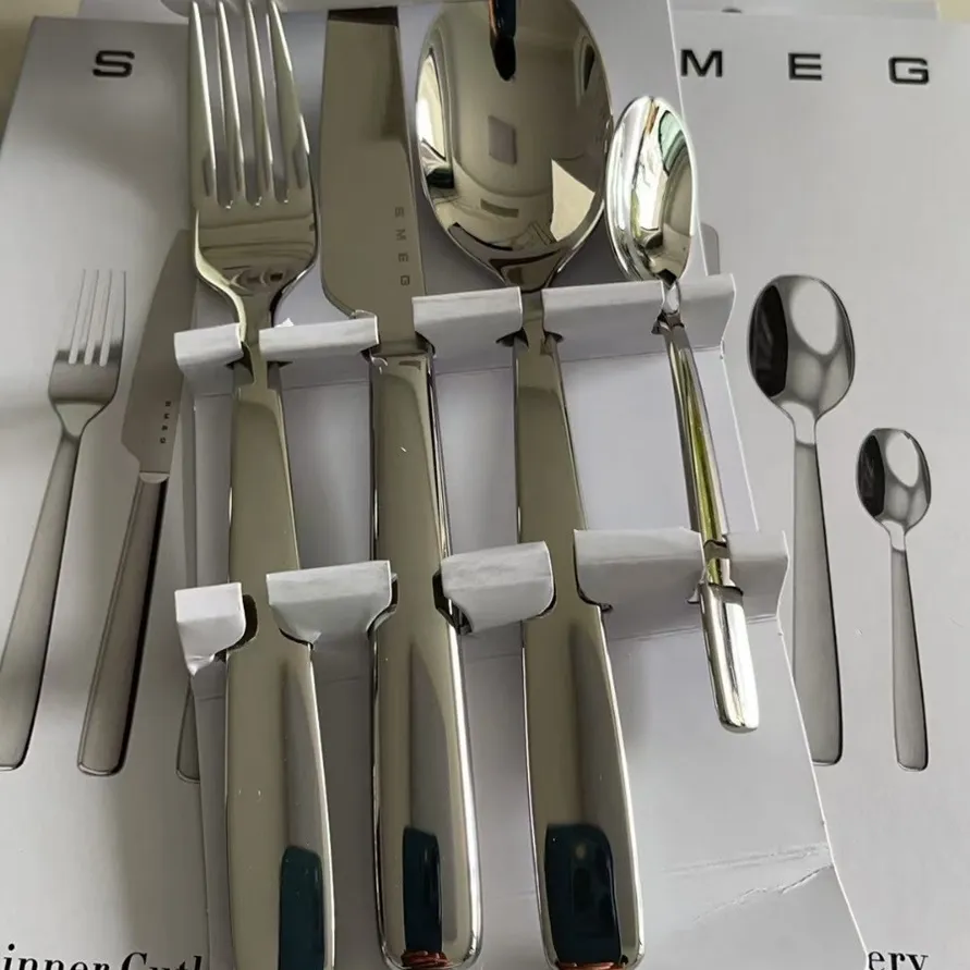 SMEG Four Piece Western Tableware with Spoon, Fork Set Stainless Steel Knife, Fork, and Spoon_voghion.com