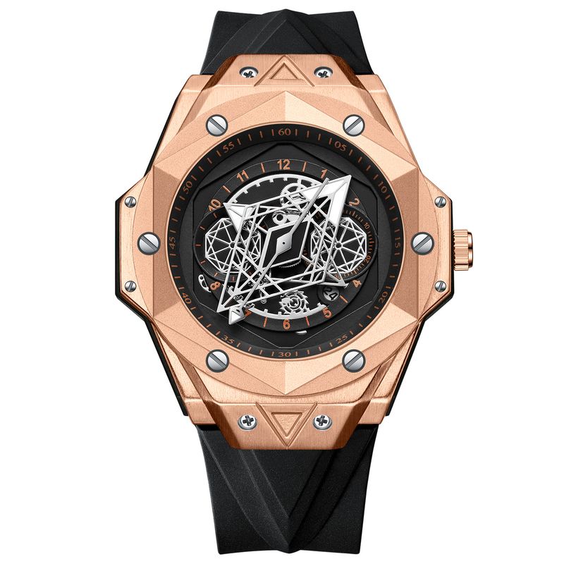 New light luxury men's men's fashion trend tattoo waterproof silicone quartz watch_voghion.com