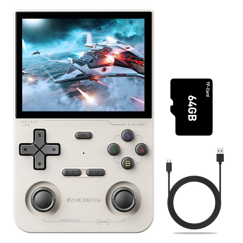 Nyílt forráskódú K36 Retro kézi videojáték-konzol 16000 játék emulátor PS1/PSP/DC/N64/SS 500nit 3,5 hüvelykes IPS képernyőhöz_voghion.com