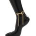 Ins Style Bowknot Metall für Frauen einfache Knoten Krawatte Schlange Knochen Kette Fußkettchen Fußschmuck_voghion.com