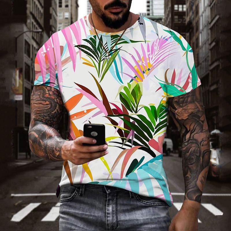 3D-gedrucktes Herren-T-Shirt, 0-Ausschnitt, kurze Ärmel, Straßenkleidung, lockeres Top-T-Shirt, Übergröße, 6XL_voghion.com