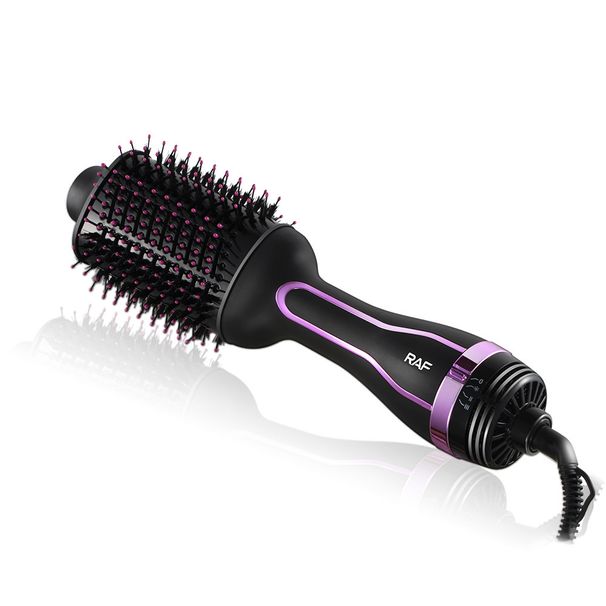 RAF 3-in-1 Hot Air Brush - Straightening & Curling Dual-use Styling Electric Hair Dryer_voghion.com