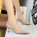 8295 European And American Style Suede High Heels Pointed Toe Hollow Wine Glass Heel Women's Shallow Mouth Back Strap_voghion.com