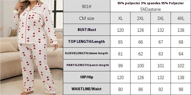 Large pajamas, new waffle style cardigan, long sleeved pants, heart-shaped sweet home suit set, can be worn outside_voghion.com