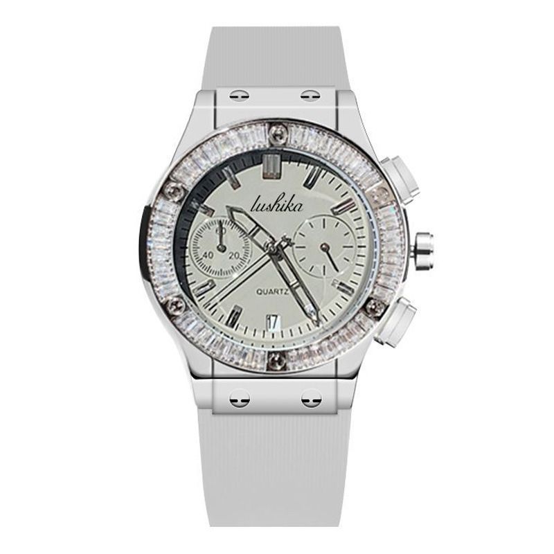 Popular  Fashionable and Trendy New Multifunctional Women's Watch Temperament Quartz Watch Waterproof Silicone Tape Watch_voghion.com