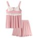 Coussin de poitrine pour femmes et printemps, ensemble short à bretelles, pyjama, vêtements d'été amples pour étudiantes en coton_voghion.com