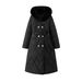 Women’s Oversized Long Hooded Puffer Coat – Knee-Length Winter Jacket In Black/Khaki/Brown/Apricot/Army Brown (L-XXXXL)_voghion.com