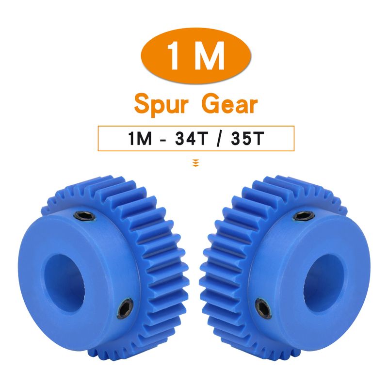 Spur Gear 1M-34T/35T Inner Bore 5/6/6.35/7/8/10/12 gear plastic Height 10 Teeth Pitch 3.14 mm Transmission Parts_voghion.com