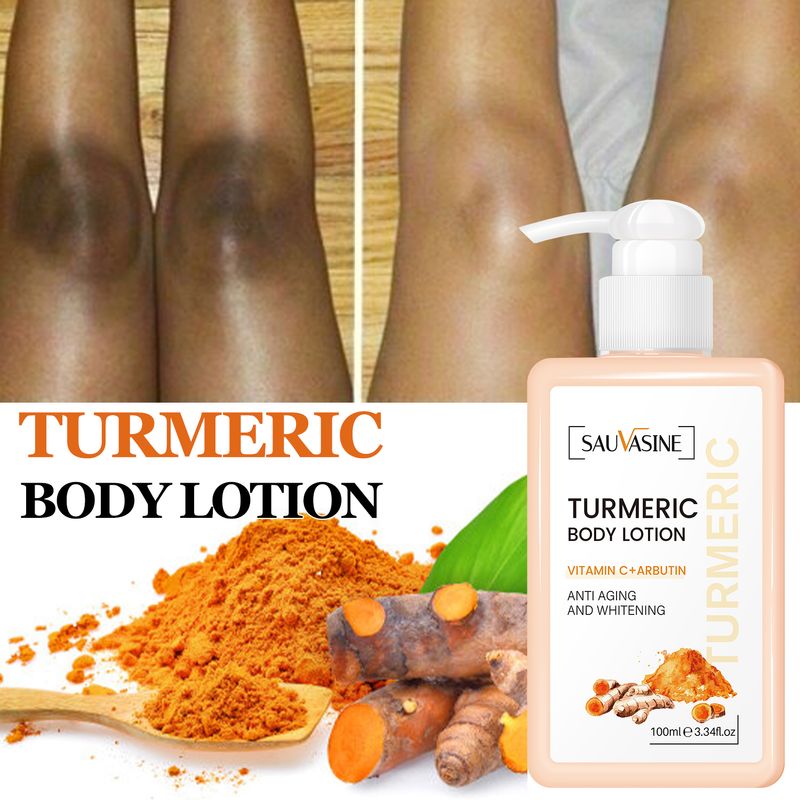 Crema per il corpo sbiancante da 100 ml Lozione per il corpo alla curcuma Anti invecchiamento Idratante a lunga durata Crema schiarente per la pelle liscia f_voghion.com
