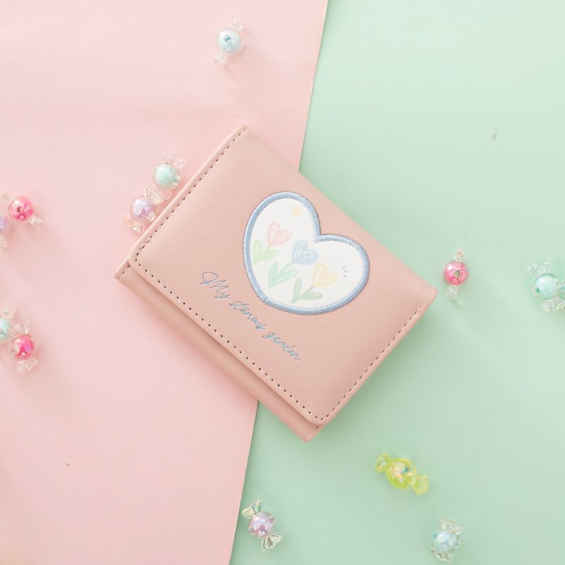 New Hot Selling Fashion Girl Wallet Three Layer Cute Love Cartoon Wallet Multi Card Card Bag Student Zero Wallet Gift_voghion.com