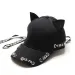 Punk Long Strap Unisex Cat Ears Women Streamer Men Brand Designer Caps Hip Hop Baseball Cap_voghion.com