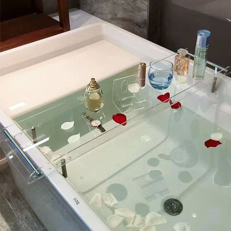 Trendy Acrylic Bathtub Light Luxury Simple Style Bathroom Tub Rack Storage Bath Shelf_voghion.com