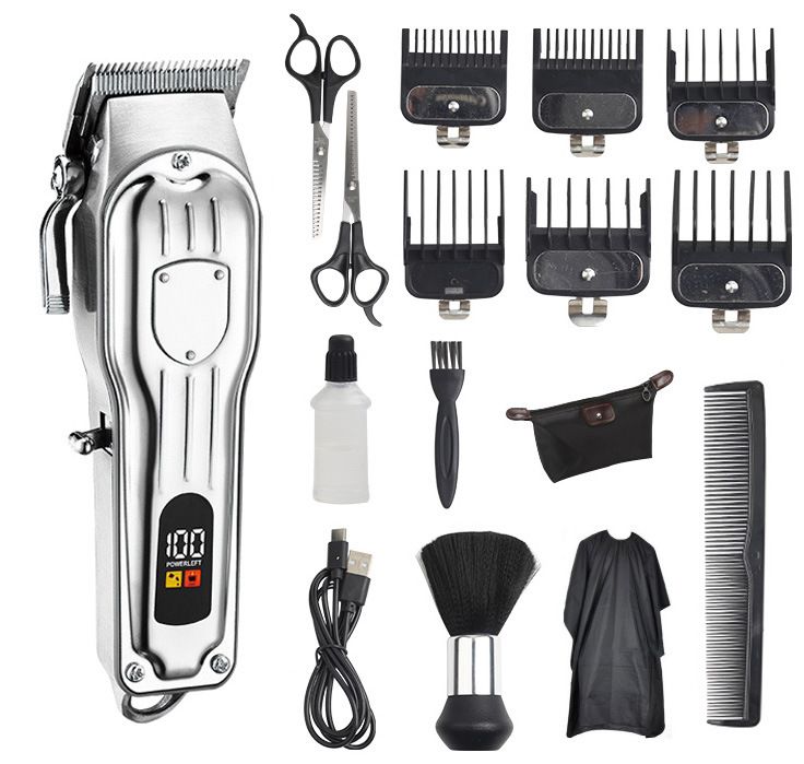 LCD Ekranlı Profesyonel Saç Kesme Makinesi Seti, Erkekler, Kadınlar ve Evcil Hayvanlar İçin Şarj Edilebilir Kablosuz Saç Kesme Makinesi, Paslanmaz Çelik Bıçaklar, Sessiz Çalışma_voghion.com