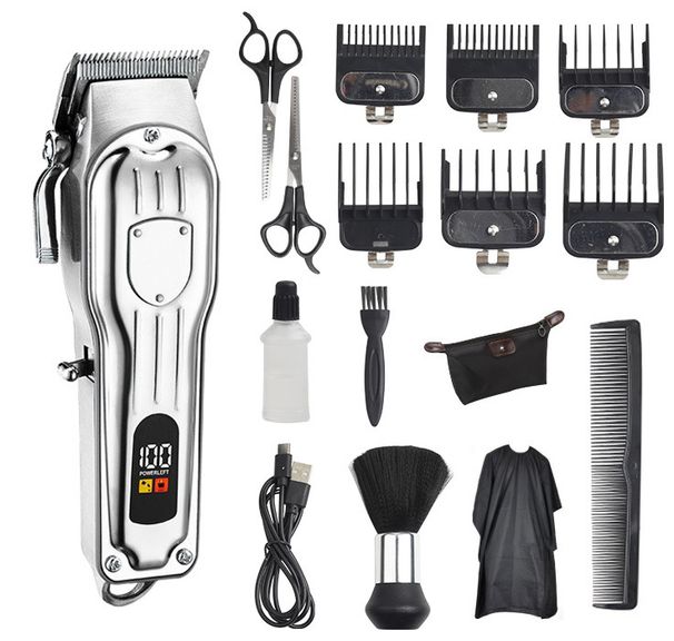 LCD Ekranlı Profesyonel Saç Kesme Makinesi Seti, Erkekler, Kadınlar ve Evcil Hayvanlar İçin Şarj Edilebilir Kablosuz Saç Kesme Makinesi, Paslanmaz Çelik Bıçaklar, Sessiz Çalışma_voghion.com