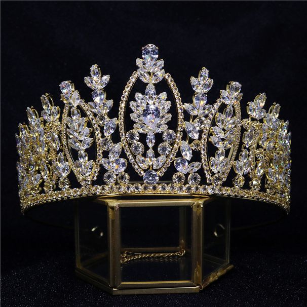 Su Elmas Gelin Parıldayan Zirkon Taç Başlık Üst düzey Mücevher_voghion.com
