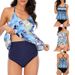 Bikini-Set mit hoher Taille – Badekleid mit Blumenmuster, Rüschenrock und Bauchkontrolle (bescheidene Bademode mit LSF 50+, verstellbare Bänder, schnelltrocknender Stoff)_voghion.com