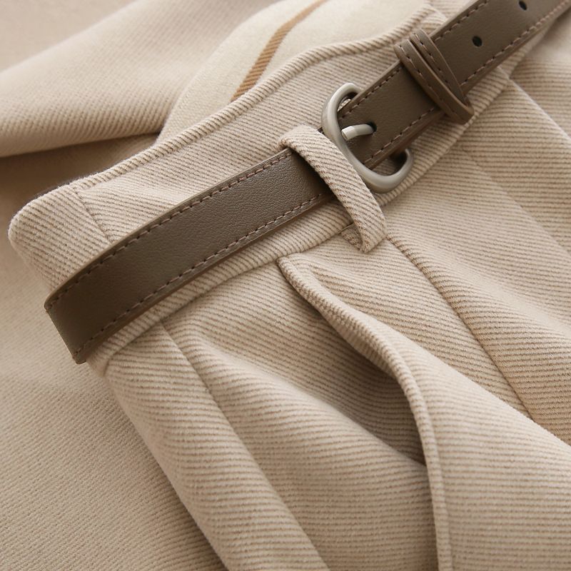 Damenbekleidung Damen High-Waist Casual Anzug Wollhose Neun-Punkt-Damen-Zigarettenhose Herbst und Winter_voghion.com