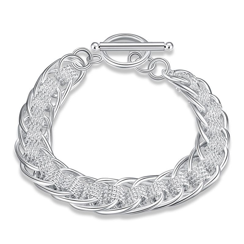 Braccialetto da polso con denti grandi a forma di millepiedi, accessorio da uomo placcato in argento, tendenza moda_voghion.com