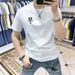 Trendy Men's Pure Cotton Short Sleeved T-shirt 2024 New Summer Letter Slim Fit Versatile Print Quality Round Neck T Casual_voghion.com