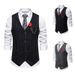 Herren Vintage Gestreifte Weste Herren Trauzeuge Einreihige Weste_voghion.com