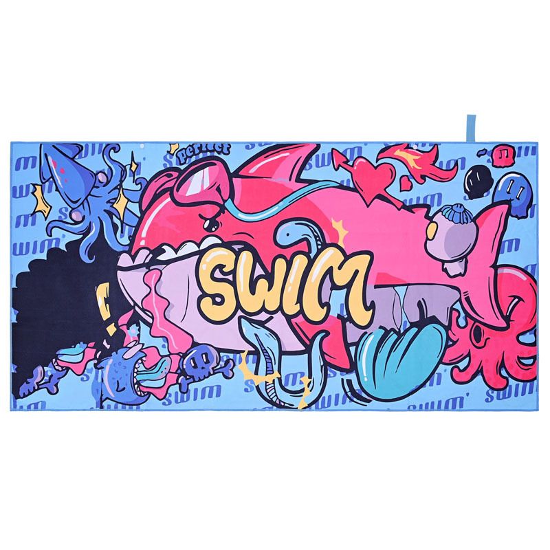 Dubbelzijdige microvezel snel drogende strandhanddoek - Absorberende zwem- en reishanddoek met drukknoop en opbergzakje (zandbestendig, lichtgewicht)_voghion.com