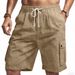 Men's Tactical Cargo Shorts - Breathable Linen Blend, Multi-Pocket Outdoor Casual Shorts For Summer, Lightweight & Comfortable (S-XXXL)_voghion.com