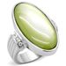 TK211 - High polished (no plating) Stainless Steel Ring with Precious Stone Conch in Green color_voghion.com