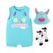 Macacão infantil sem mangas, fresco e confortável, para o verão, com formato de pequeno monstro e cauda tridimensional_voghion.com